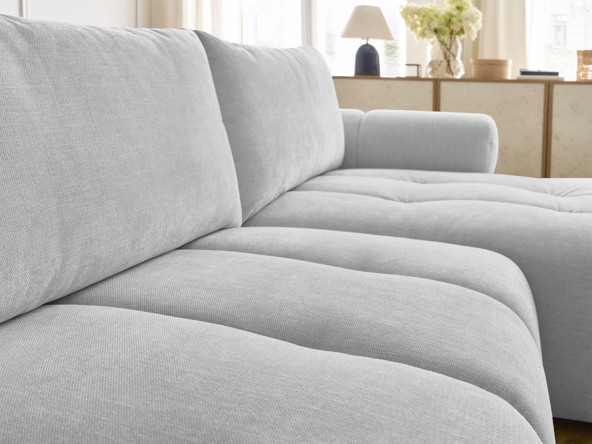 Canapé d'angle convertible FUJI tissu lisse