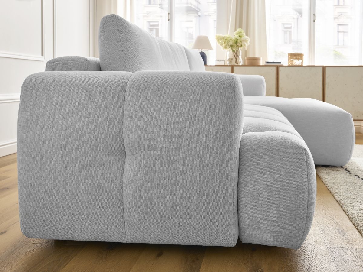 Canapé d'angle convertible FUJI tissu lisse