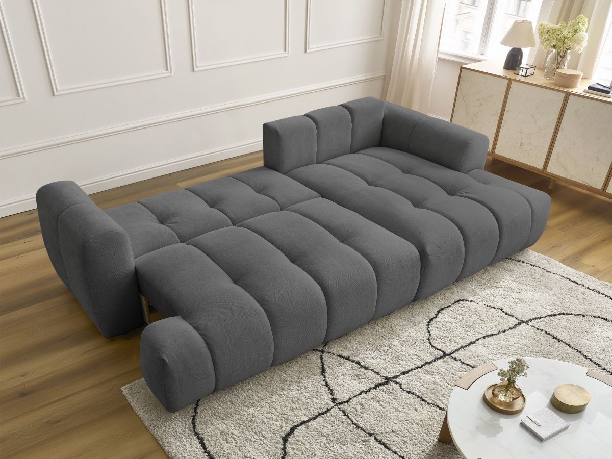 Canapé d'angle convertible FUJI tissu lisse