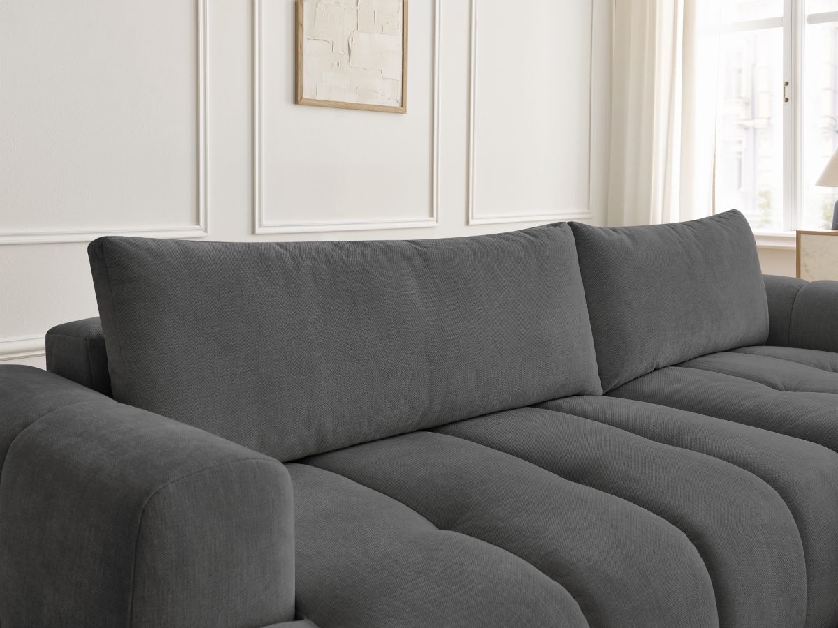 Canapé d'angle convertible FUJI tissu lisse