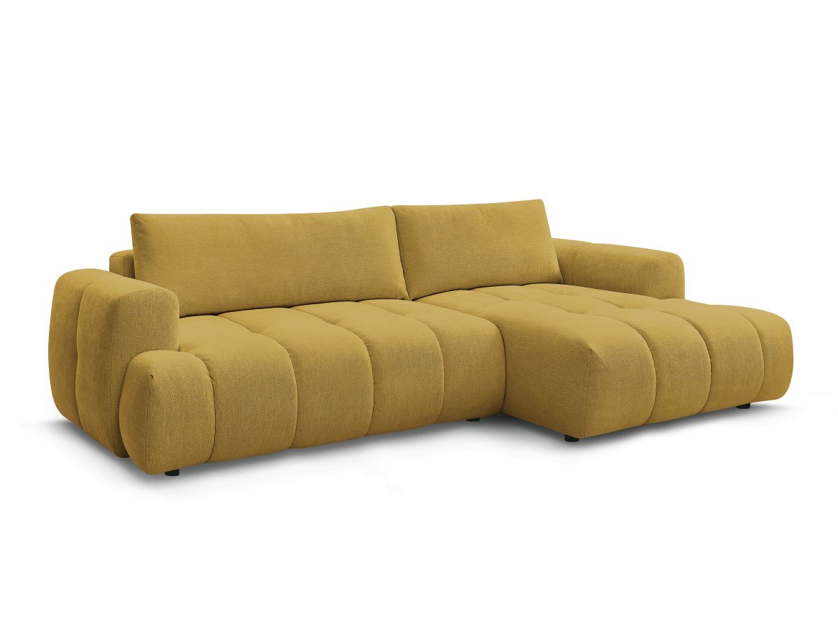 Canapé d'angle convertible FUJI tissu lisse
