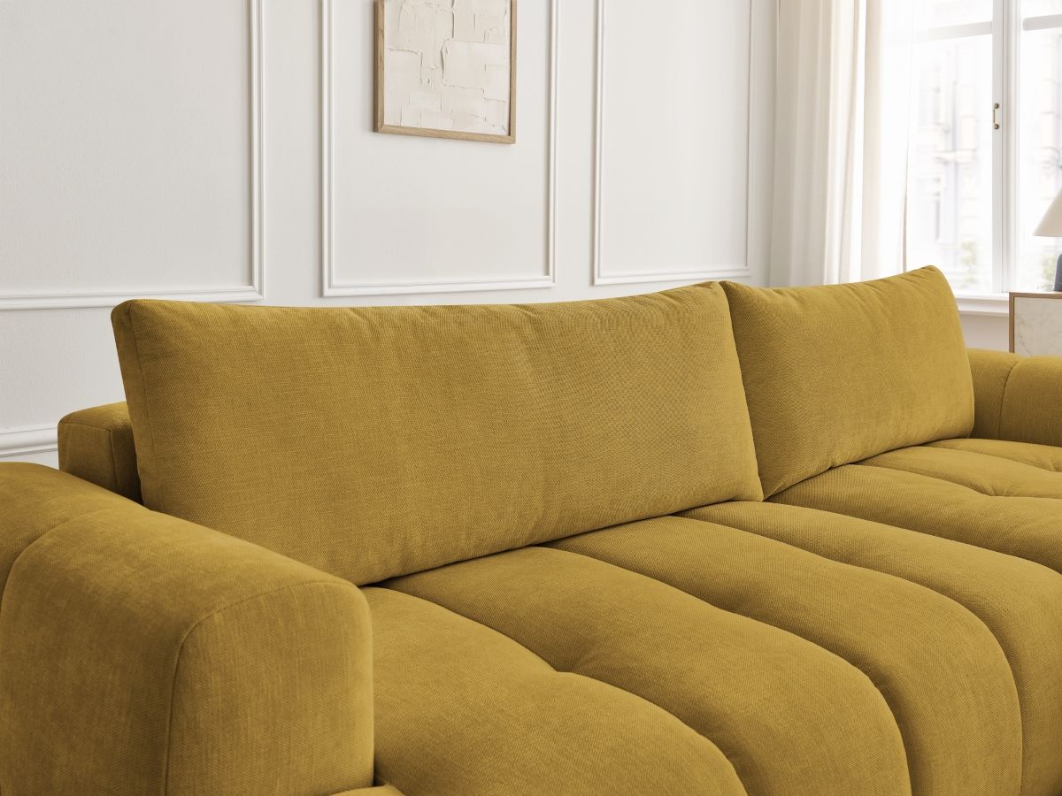 Canapé d'angle convertible FUJI tissu lisse