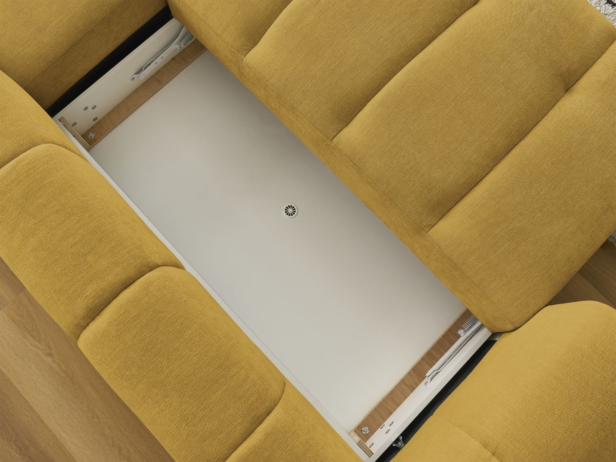 Canapé d'angle convertible FUJI tissu lisse