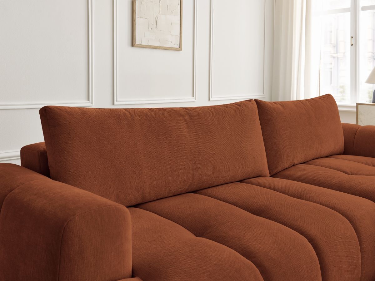 Canapé d'angle convertible FUJI tissu lisse