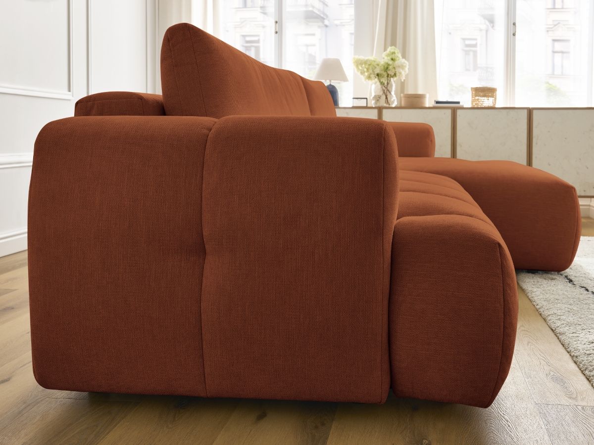 Canapé d'angle convertible FUJI tissu lisse