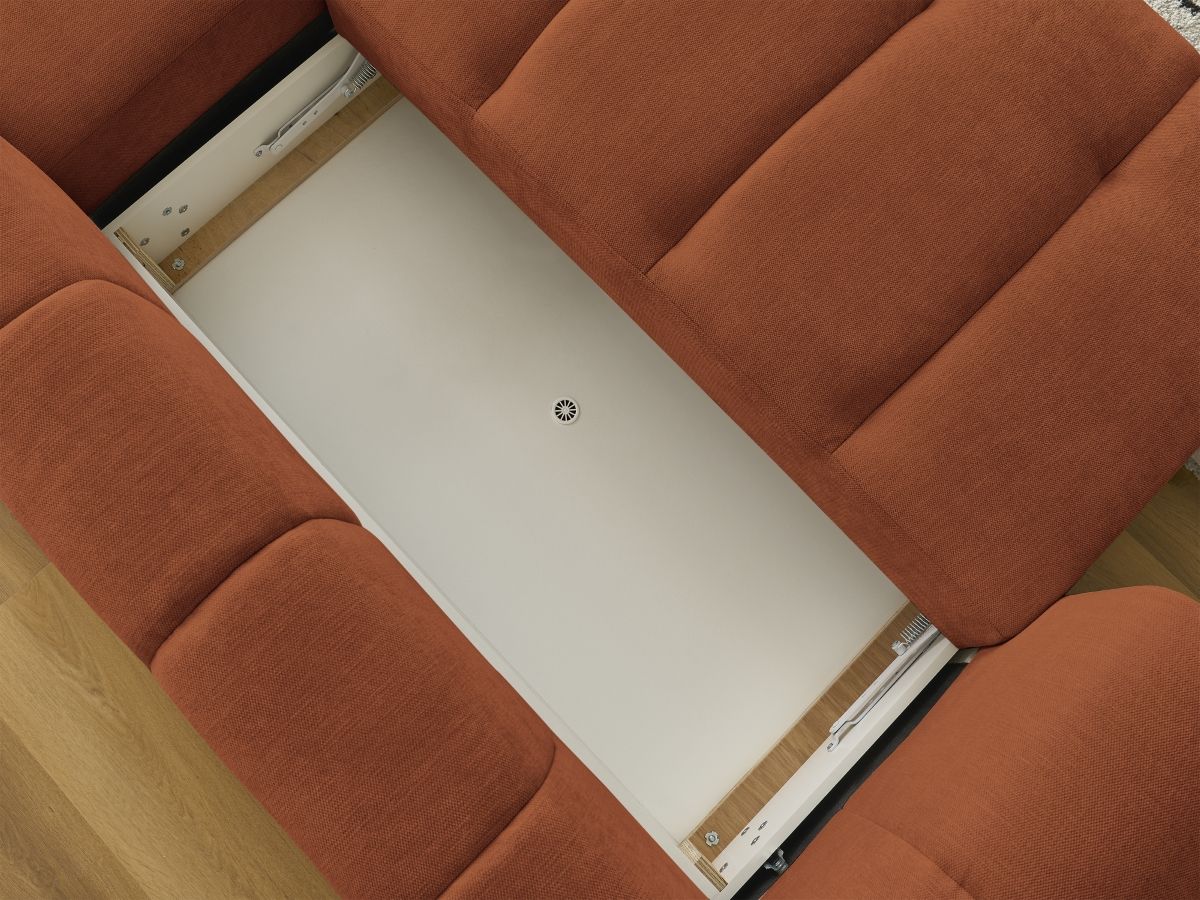 Canapé d'angle convertible FUJI tissu lisse