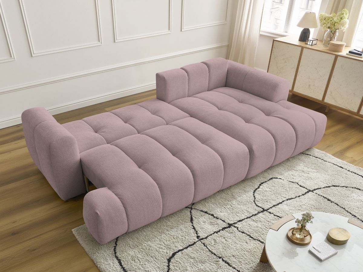 Canapé d'angle convertible FUJI tissu lisse