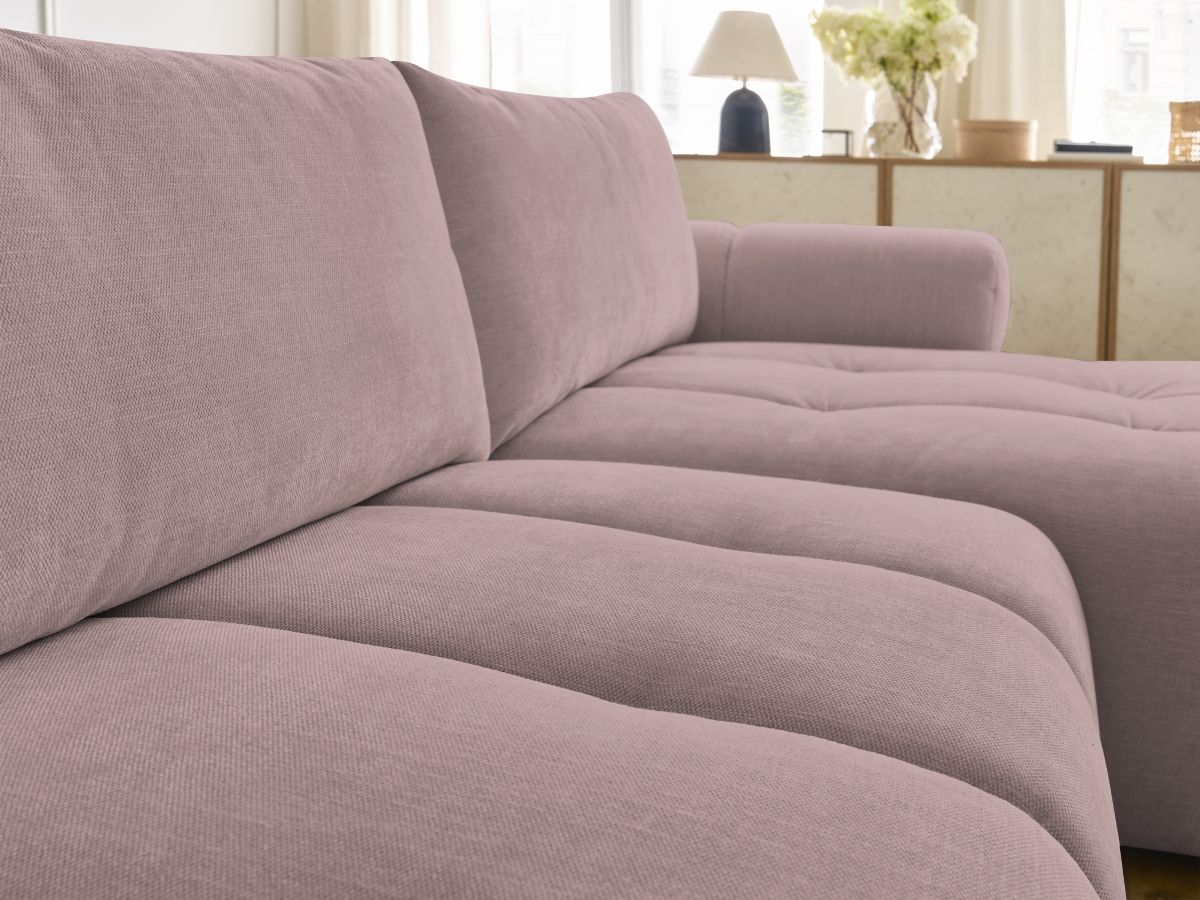 Canapé d'angle convertible FUJI tissu lisse