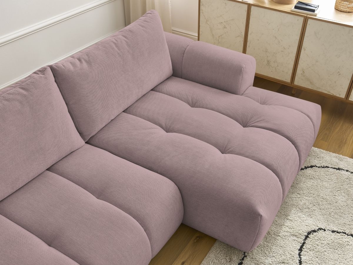 Canapé d'angle convertible FUJI tissu lisse