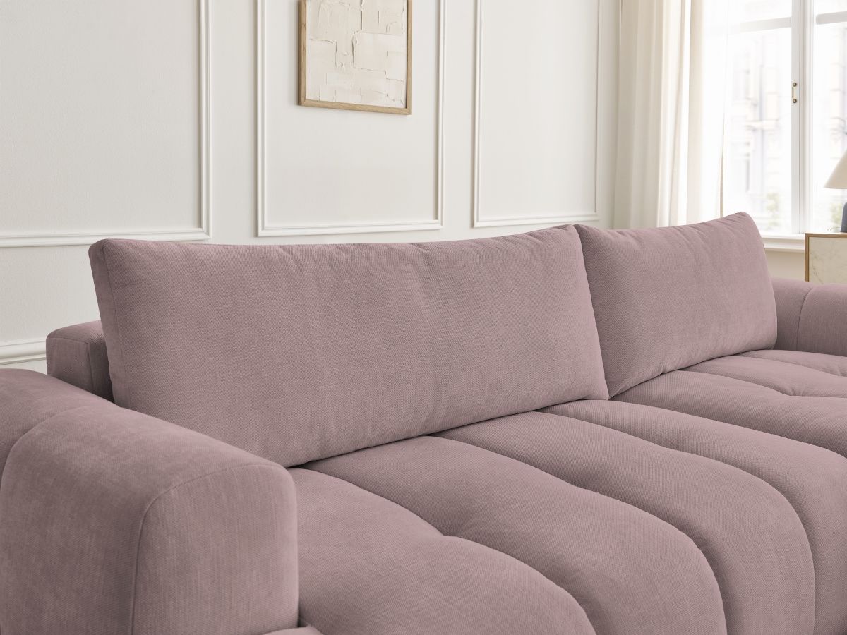 Canapé d'angle convertible FUJI tissu lisse