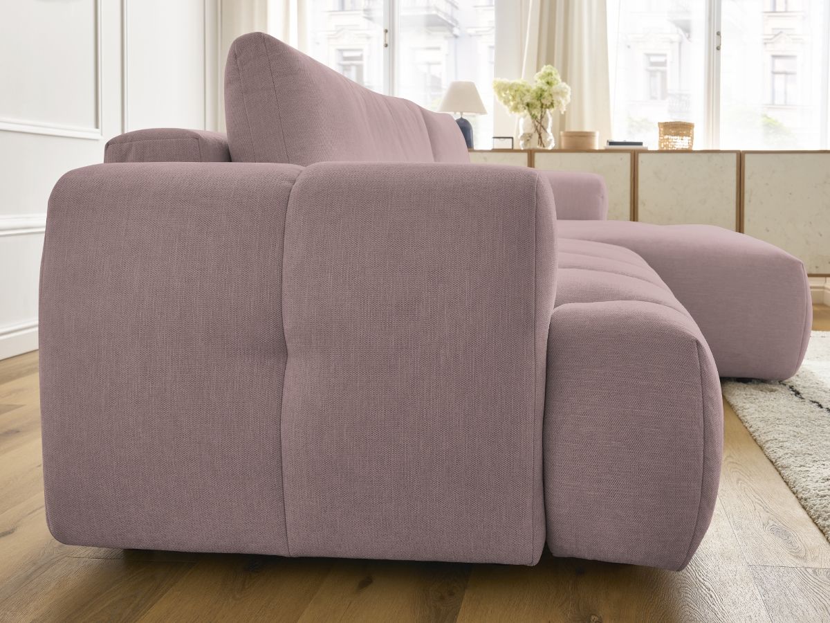 Canapé d'angle convertible FUJI tissu lisse