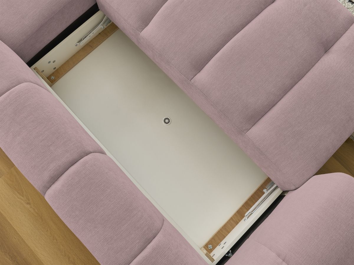 Canapé d'angle convertible FUJI tissu lisse