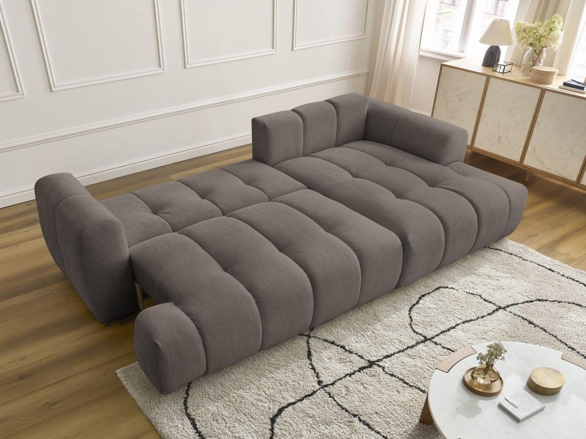 Canapé d'angle convertible FUJI tissu lisse