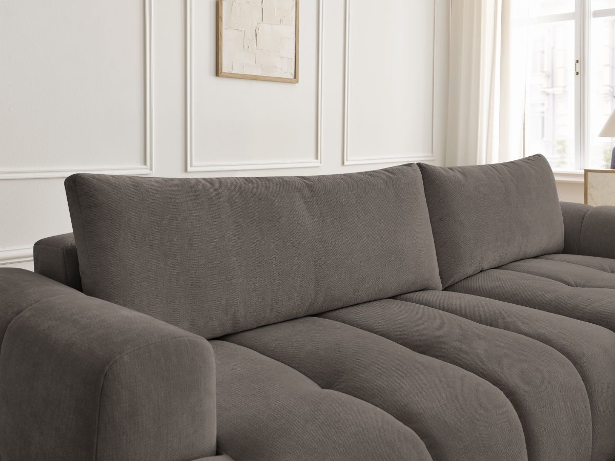 Canapé d'angle convertible FUJI tissu lisse