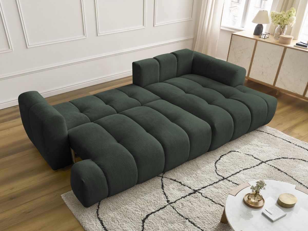 Canapé d'angle convertible FUJI tissu lisse