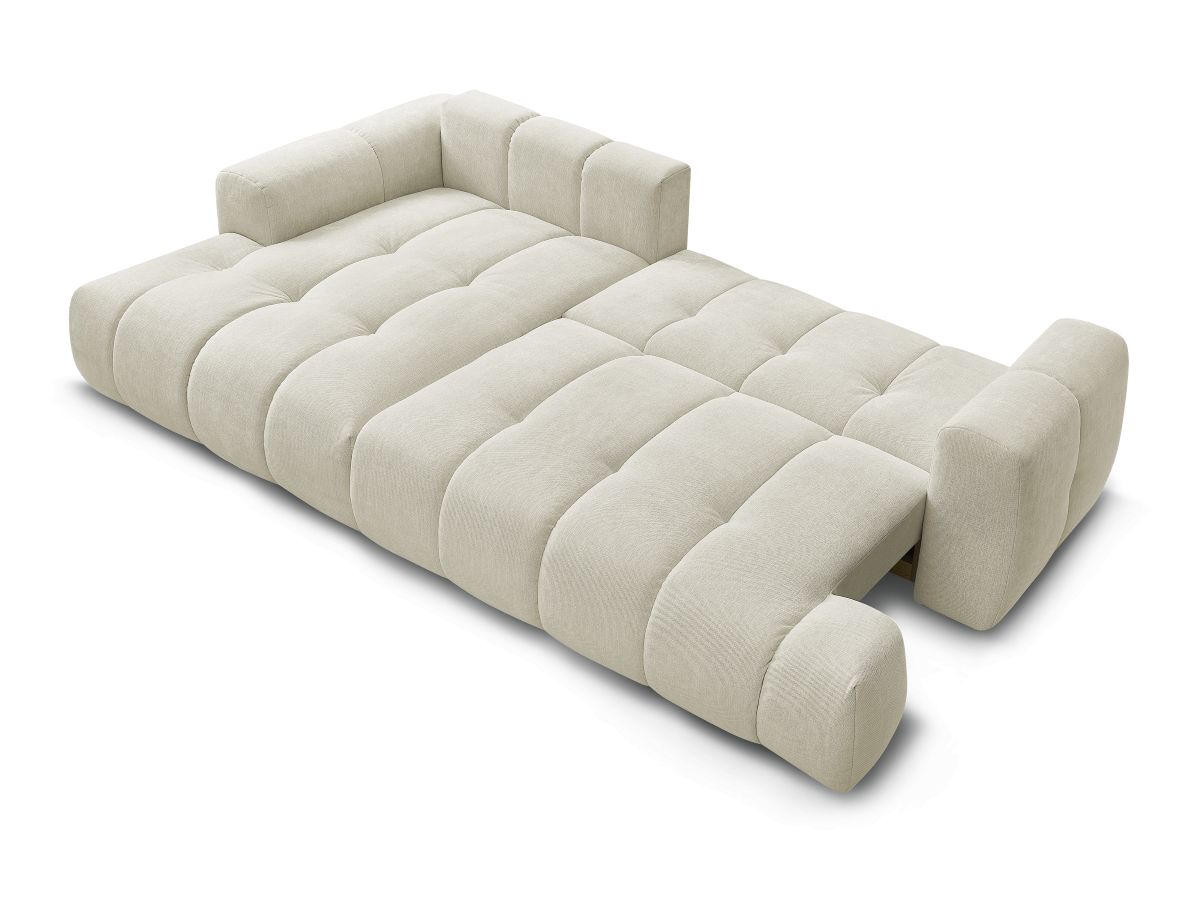 Canapé d'angle fixe EVEREST tissu chiné - Orange - Angle droit - 10 coussins