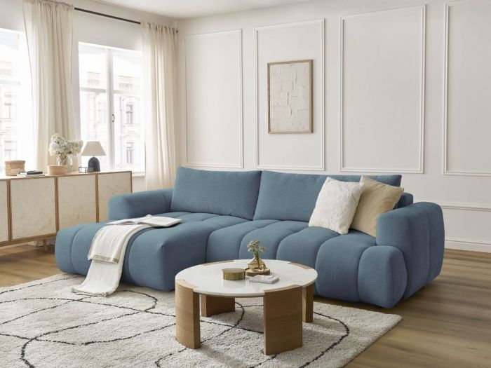 Canapé d'angle convertible FUJII tissu lisse