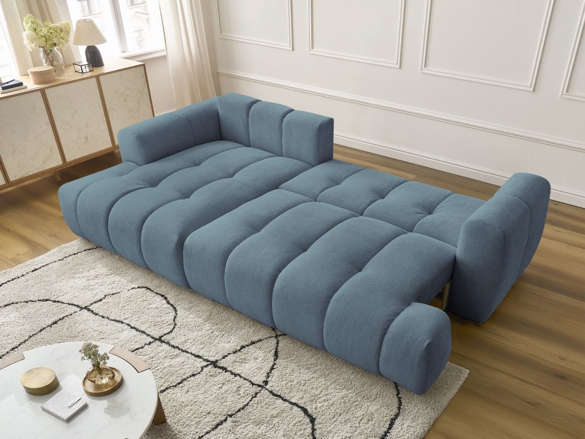 Canapé d'angle convertible FUJI tissu lisse