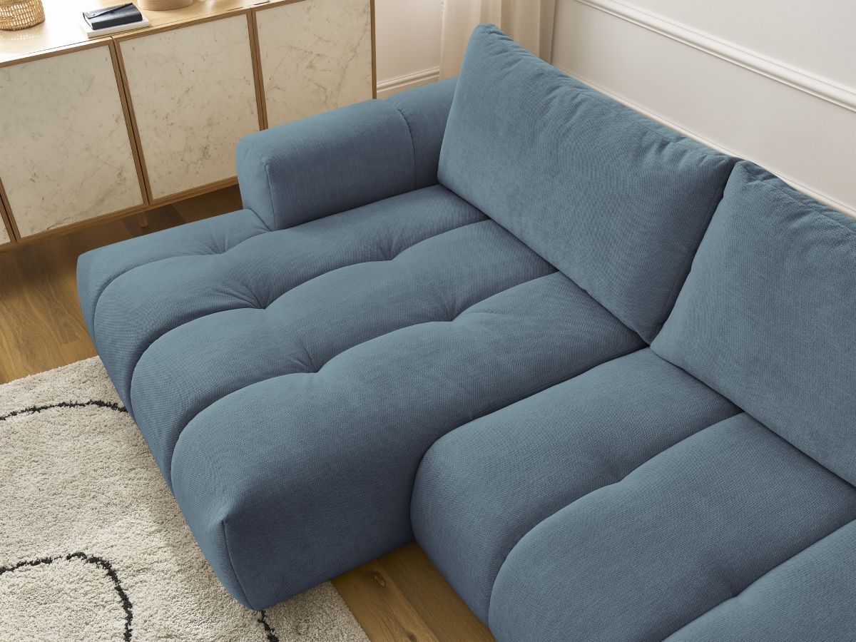 Canapé d'angle convertible FUJI tissu lisse