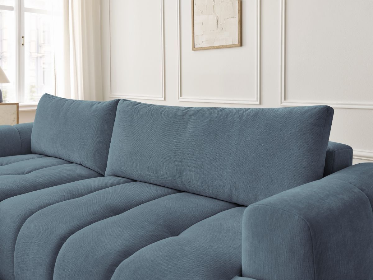 Canapé d'angle convertible FUJI tissu lisse