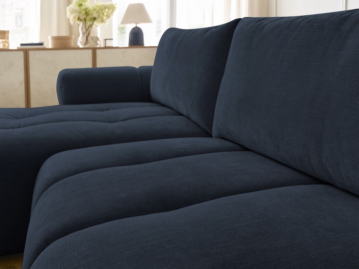 Canapé d'angle convertible FUJI tissu lisse