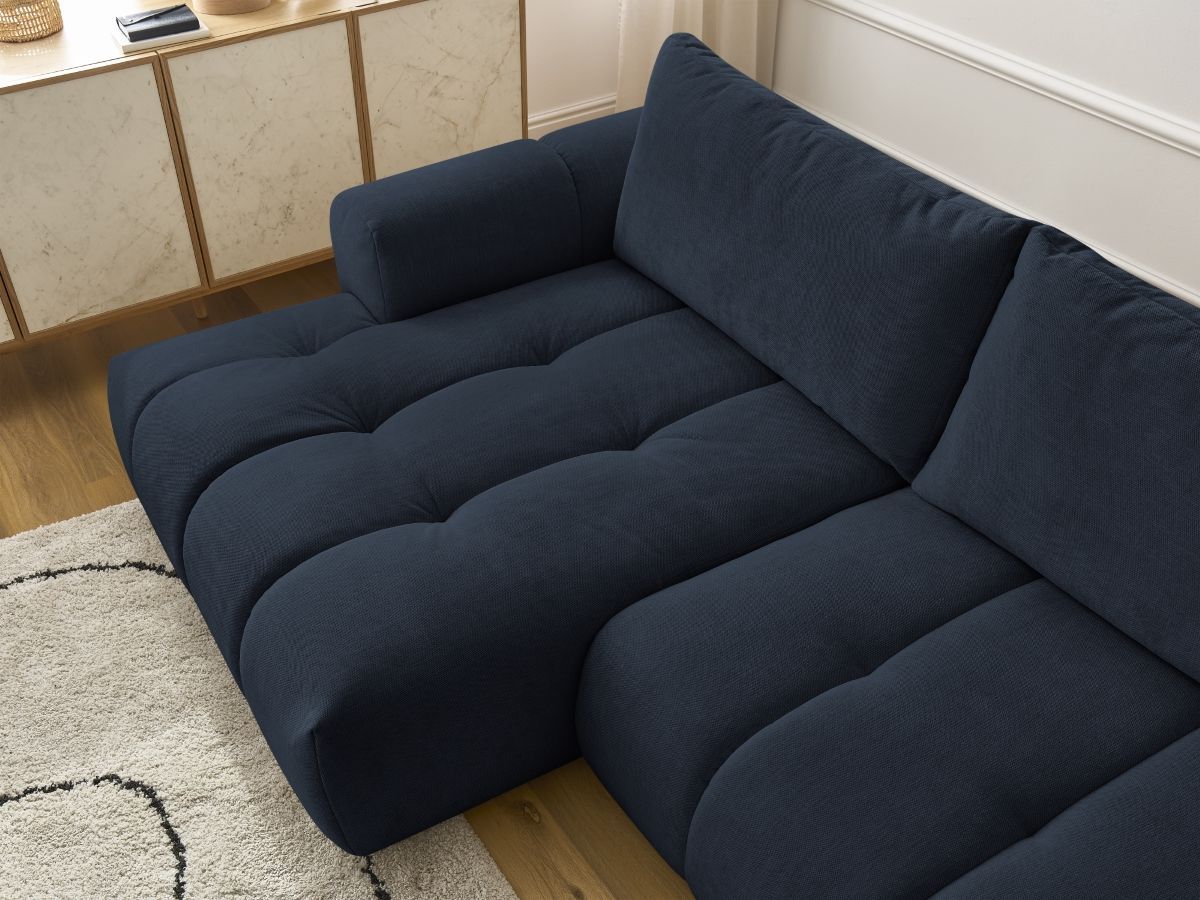 Canapé d'angle convertible FUJI tissu lisse