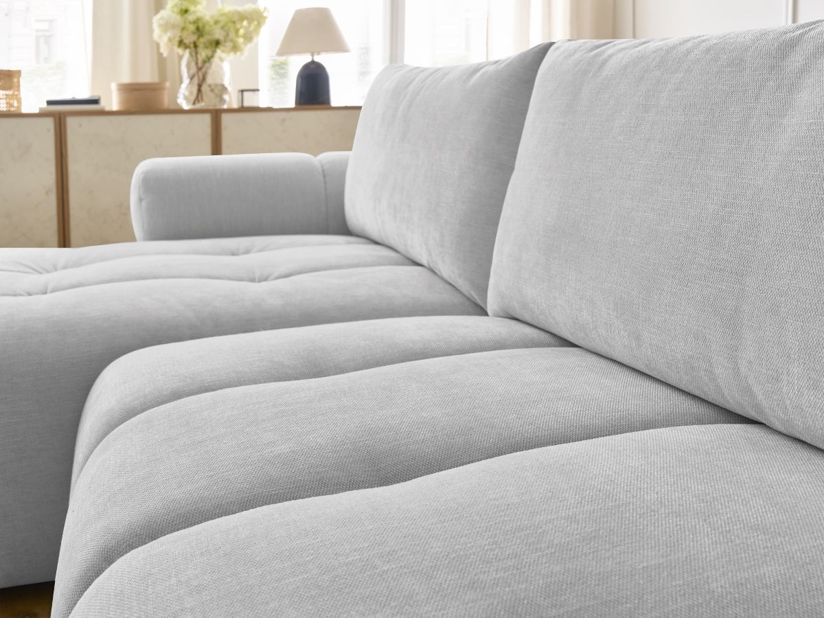 Canapé d'angle convertible FUJI tissu lisse