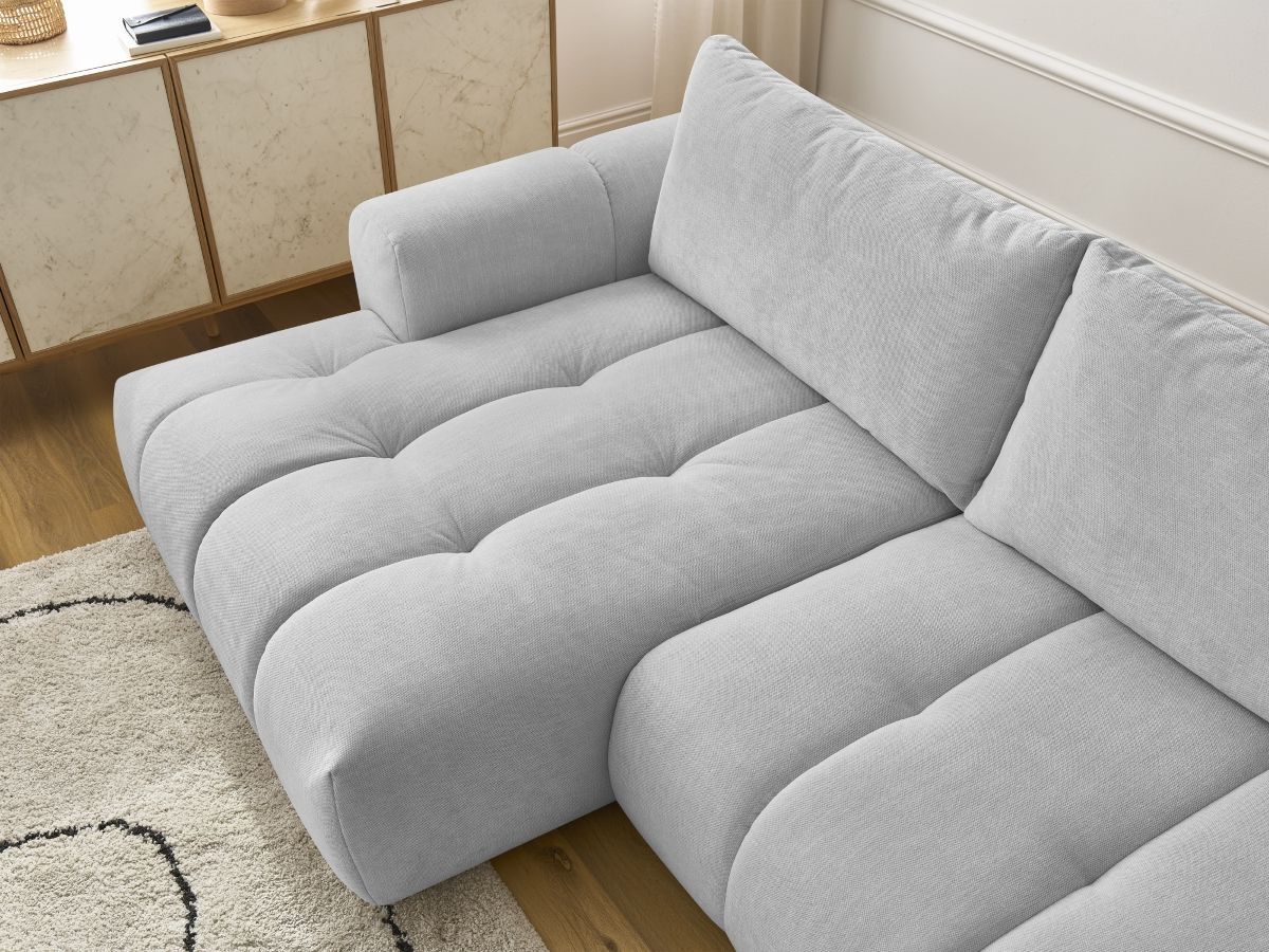 Canapé d'angle convertible FUJI tissu lisse