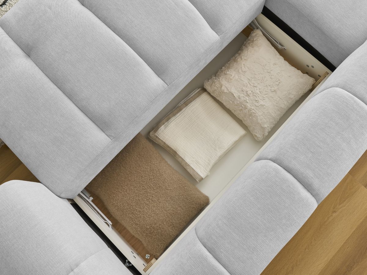 Canapé d'angle convertible FUJI tissu lisse