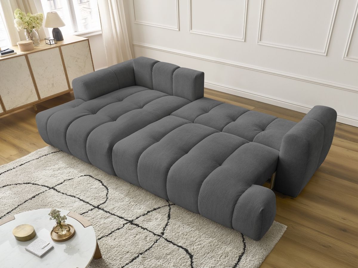 Canapé d'angle convertible FUJI tissu lisse
