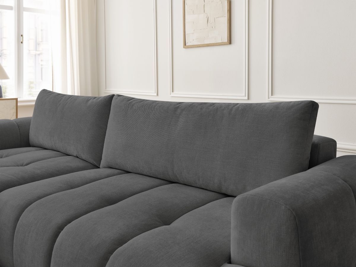 Canapé d'angle convertible FUJI tissu lisse