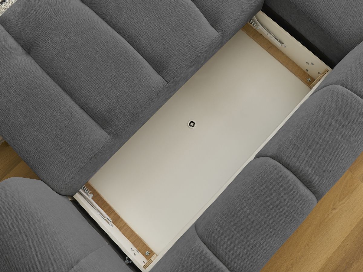 Canapé d'angle convertible FUJI tissu lisse