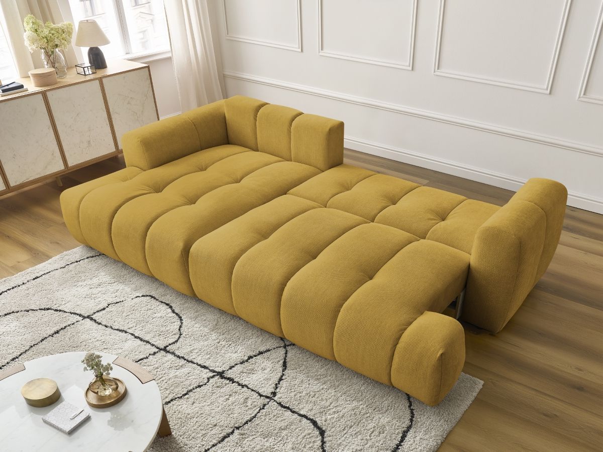 Canapé d'angle convertible FUJI tissu lisse