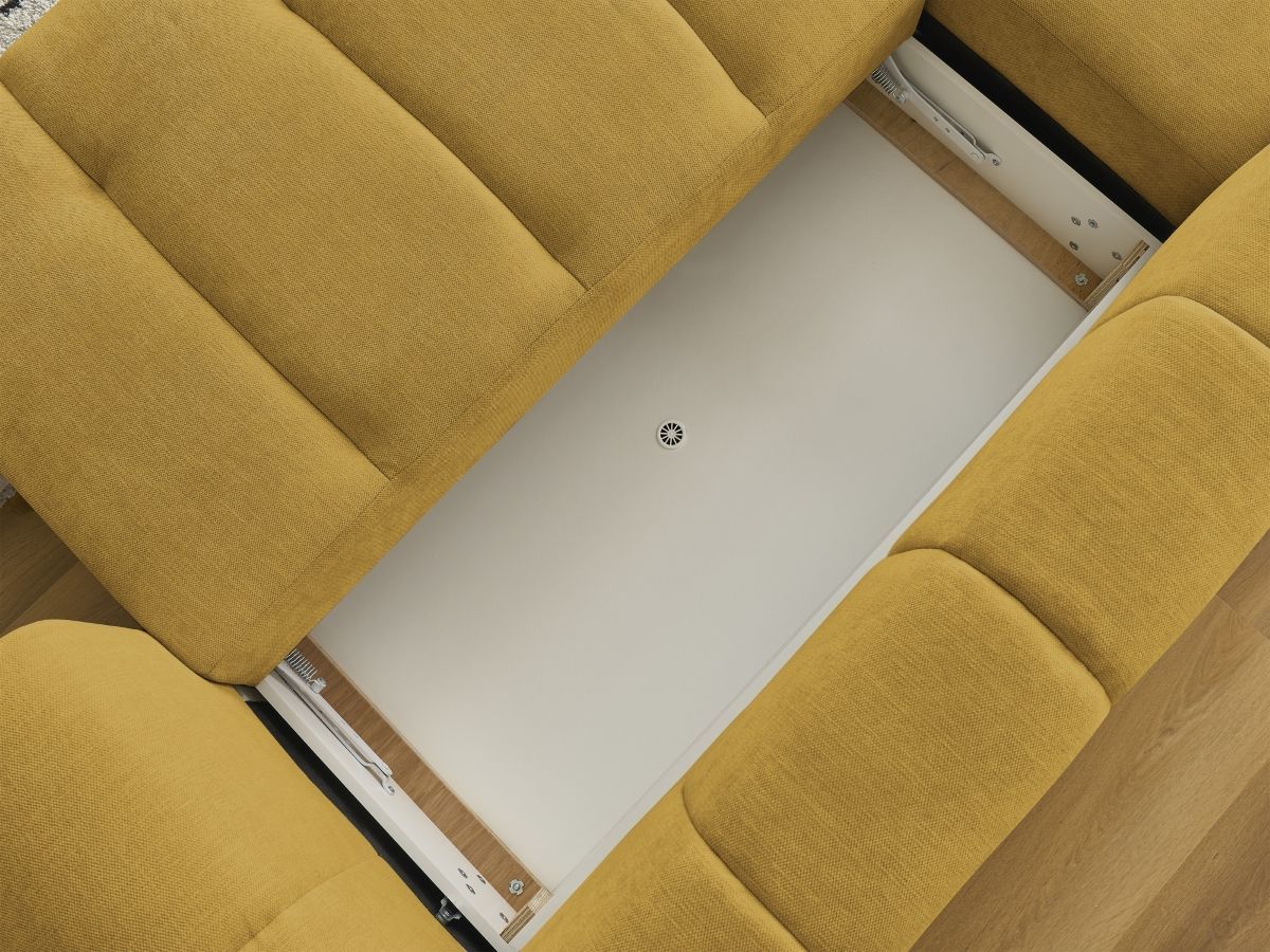 Canapé d'angle convertible FUJI tissu lisse