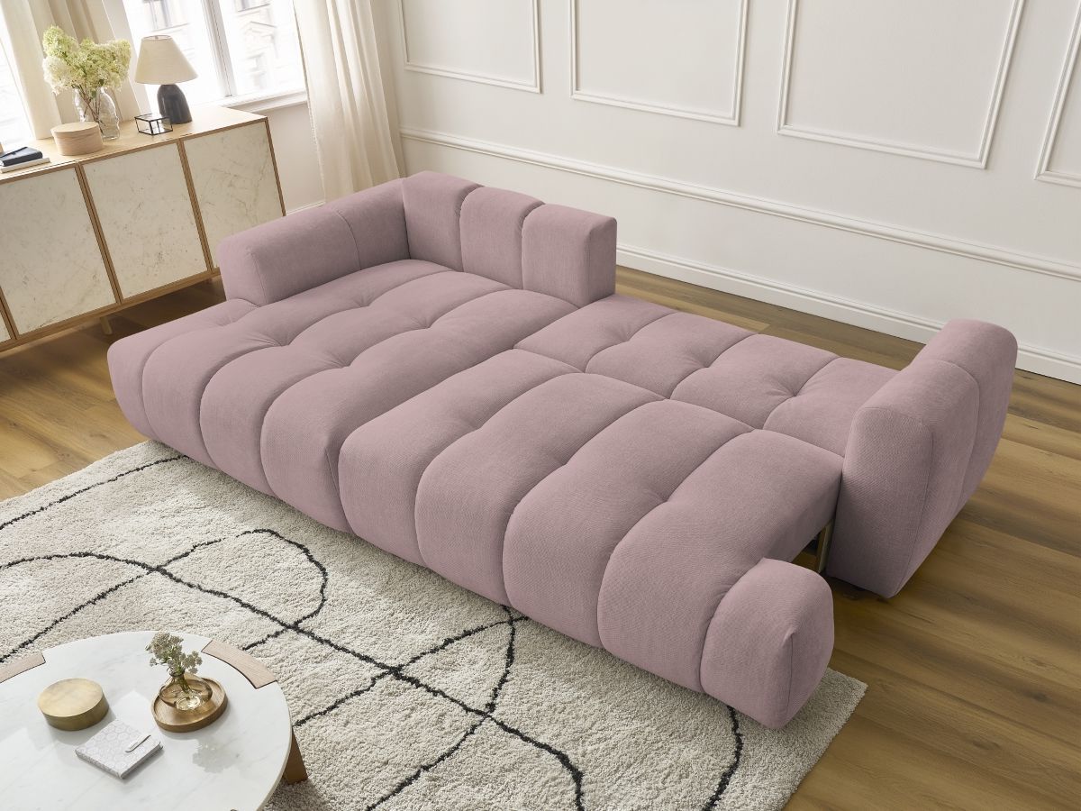 Canapé d'angle convertible FUJI tissu lisse