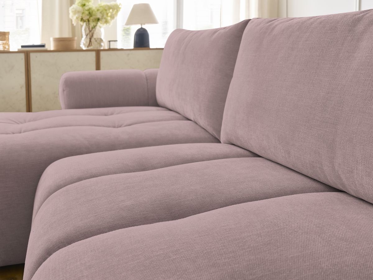 Canapé d'angle convertible FUJI tissu lisse