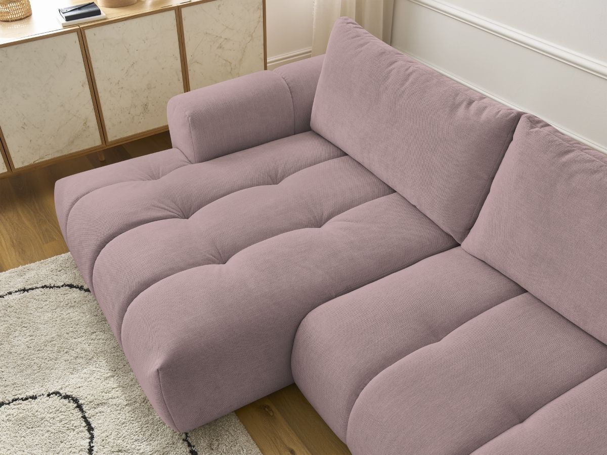 Canapé d'angle convertible FUJI tissu lisse