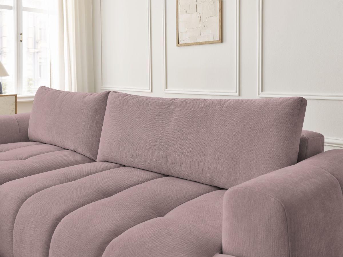 Canapé d'angle convertible FUJI tissu lisse
