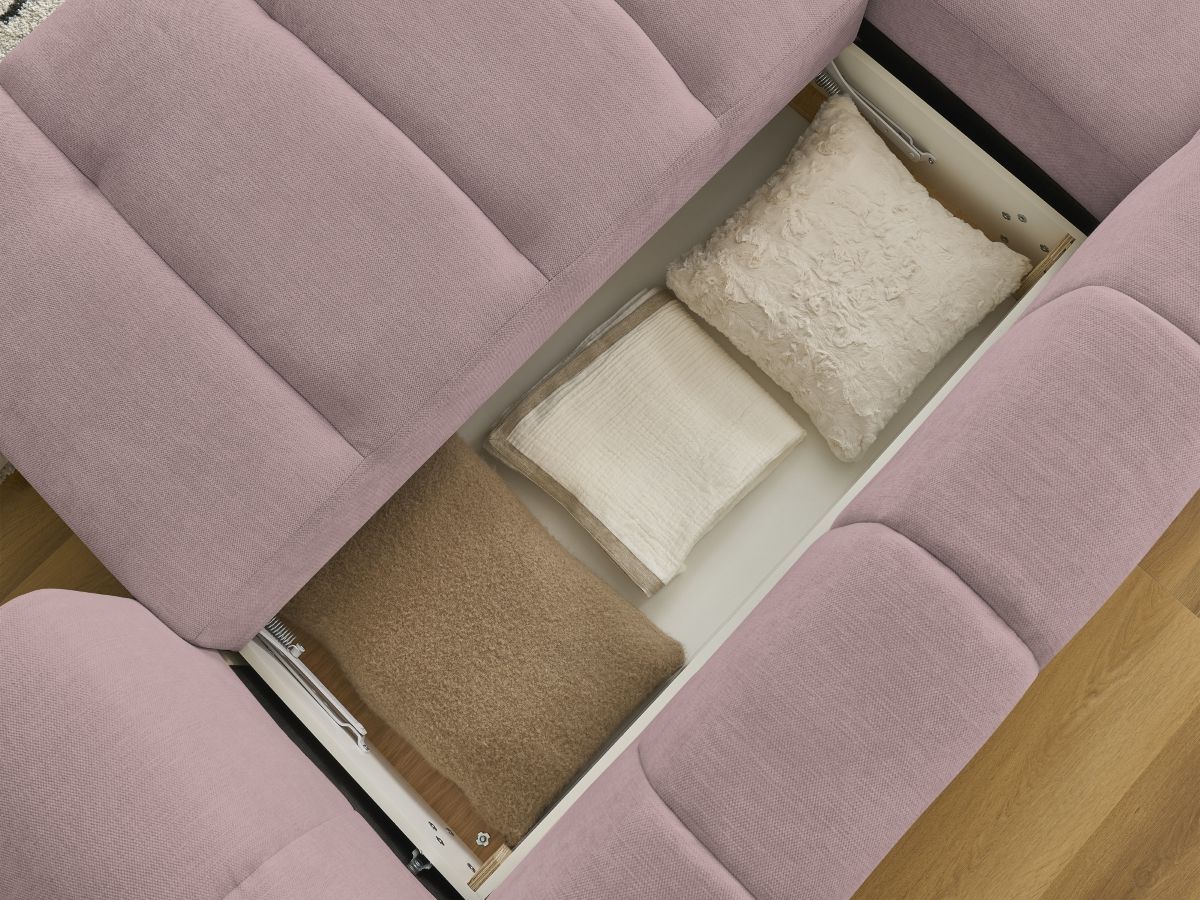 Canapé d'angle convertible FUJI tissu lisse