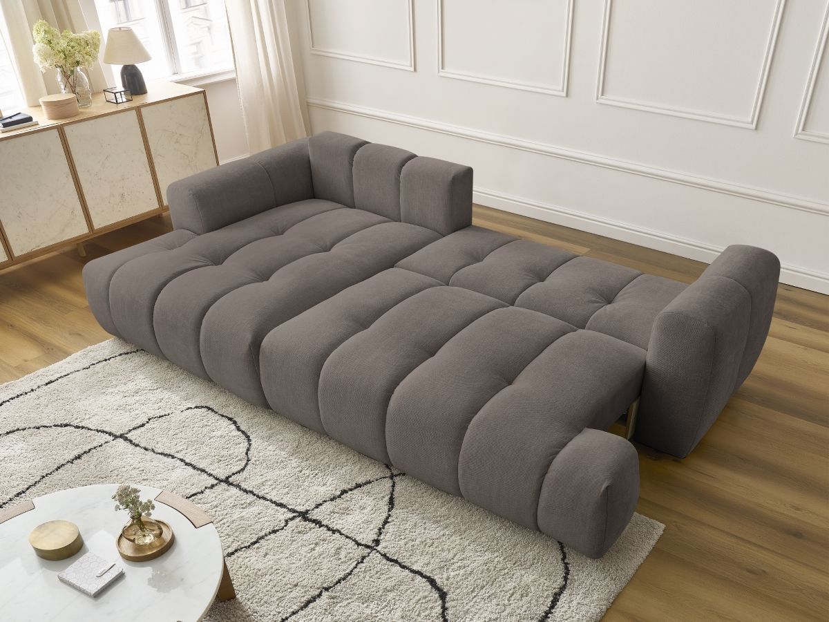 Canapé d'angle convertible FUJI tissu lisse