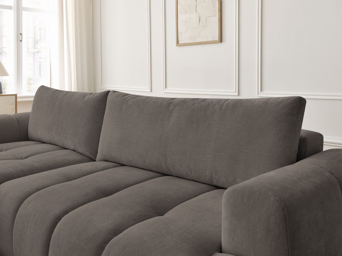 Canapé d'angle convertible FUJI tissu lisse