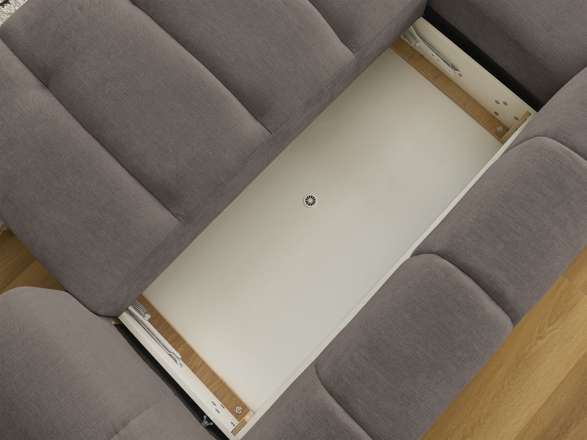 Canapé d'angle convertible FUJI tissu lisse