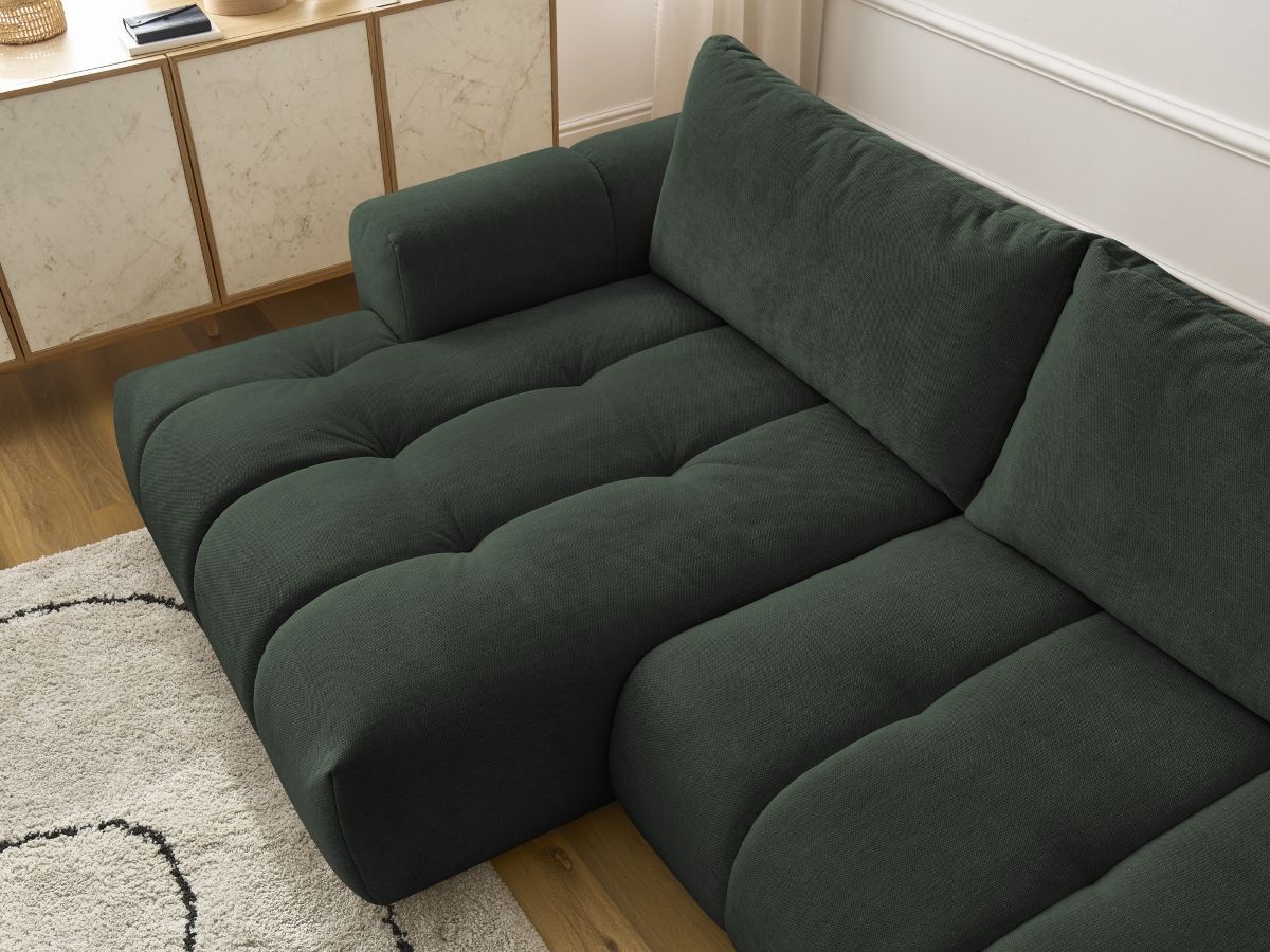 Canapé d'angle convertible FUJI tissu lisse