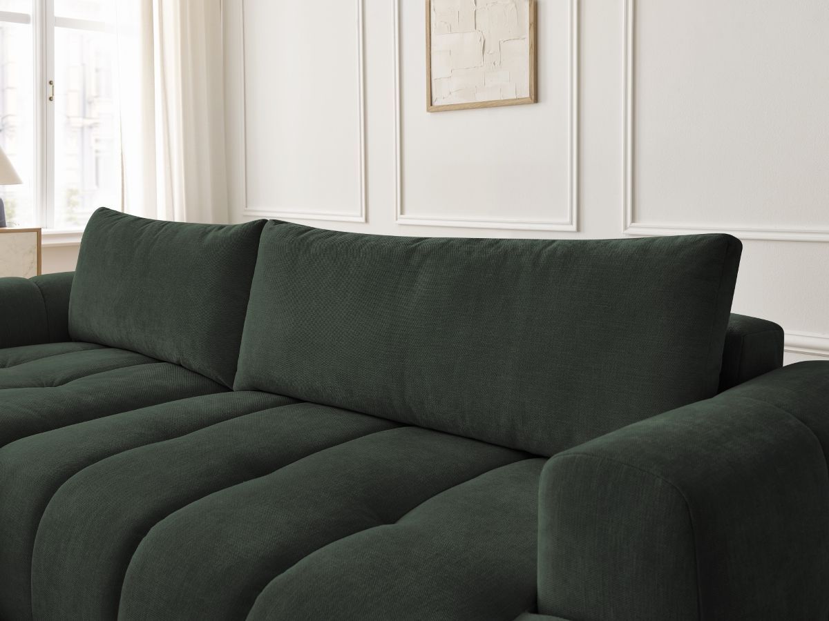 Canapé d'angle convertible FUJI tissu lisse