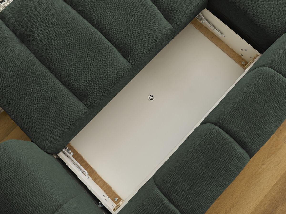 Canapé d'angle convertible FUJI tissu lisse