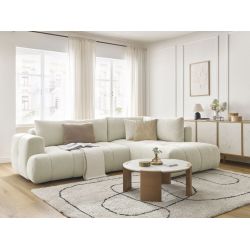 Canapé d'angle L convertible FUJII tissu lisse