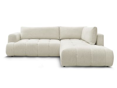 Canapé d'angle L convertible FUJI tissu lisse