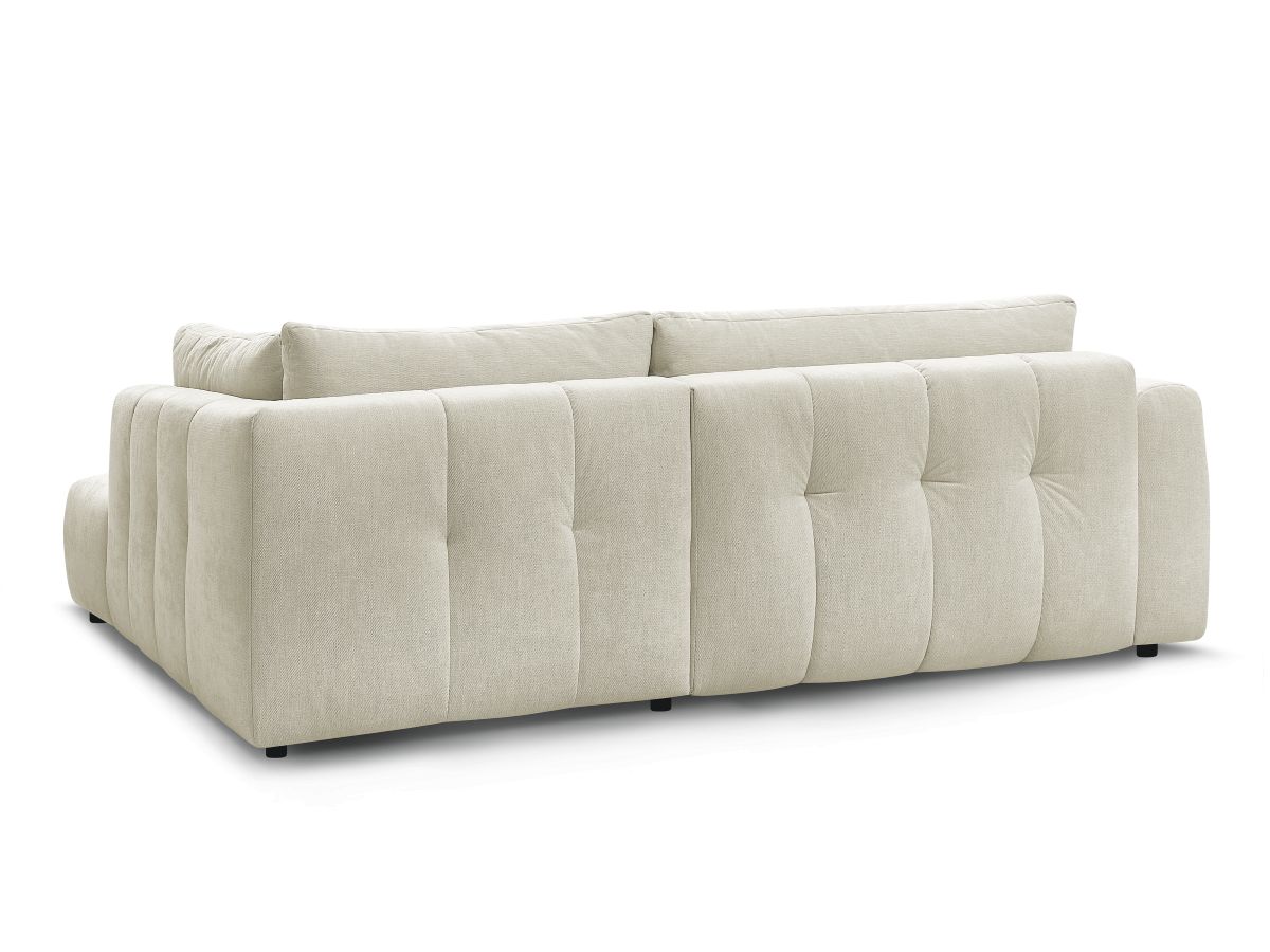 Canapé d'angle fixe EVEREST tissu chiné - Orange - Angle droit - 10 coussins