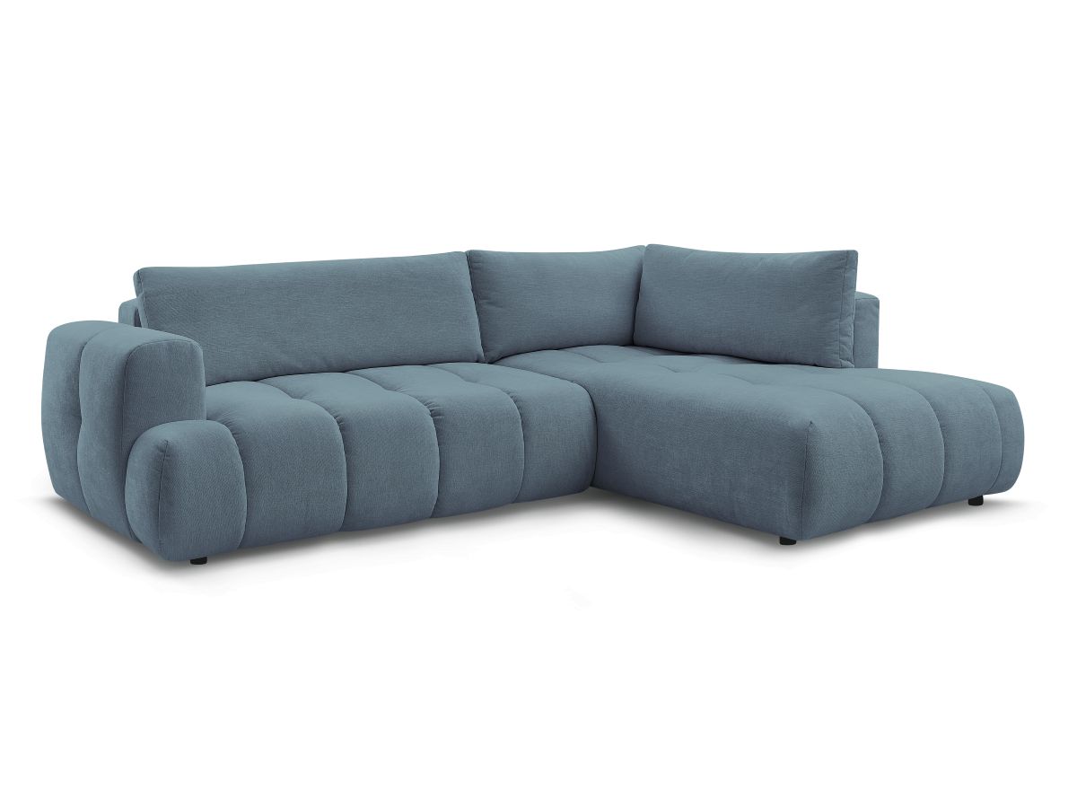 Canapé d'angle L convertible FUJI tissu lisse