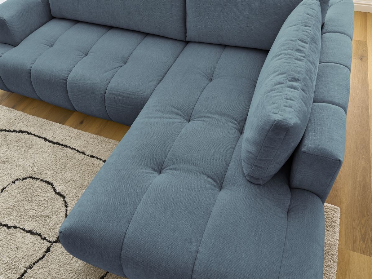 Canapé d'angle L convertible FUJI tissu lisse